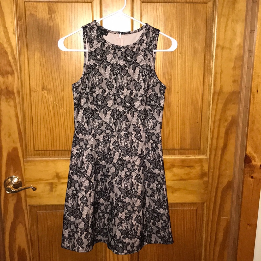 Black and nude lace dress